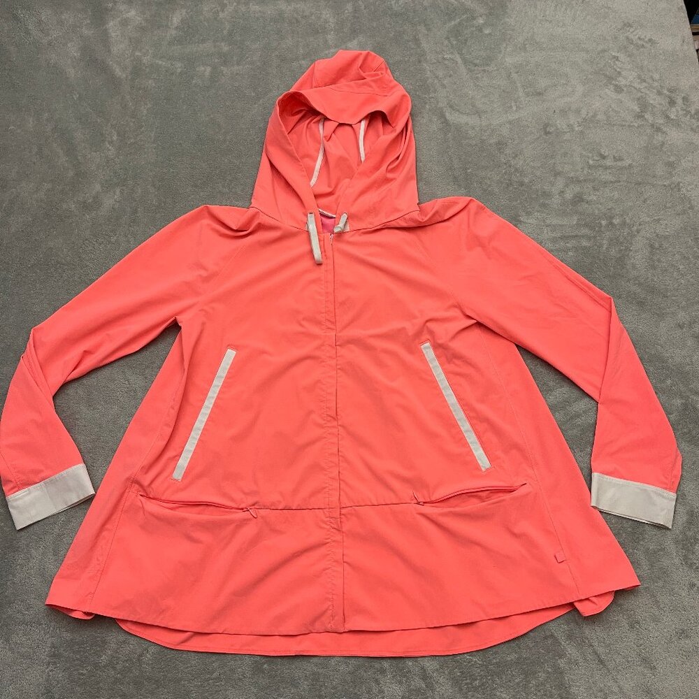 Lululemon Sun Showers Jacket Womens 6 Grapefruit Pink Full Zip Windbreaker Hood